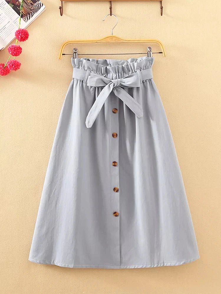Elegant Pleated High - Waist Midi Skirt – Versatile & Chic - LUCKY COLLECTION