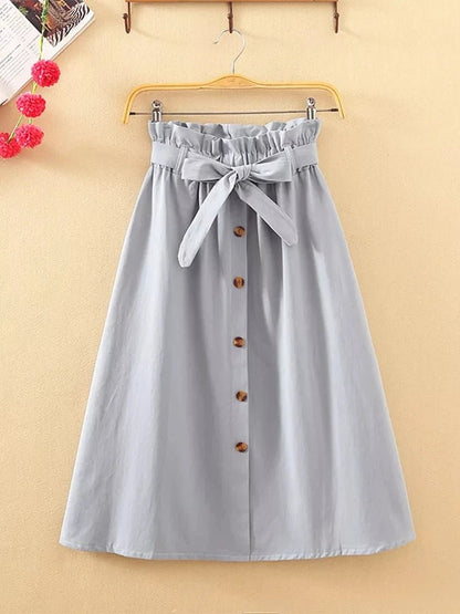Elegant Pleated High - Waist Midi Skirt – Versatile & Chic - LUCKY COLLECTION