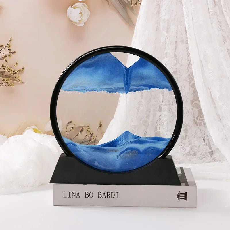 Sandscape Moving Sand Art Frame Quicksand 3D Dynamic Liquid Hourglass Kinetic Sand Painting Flowing Sand Office Home Decor Gifts - LUCKY COLLECTION